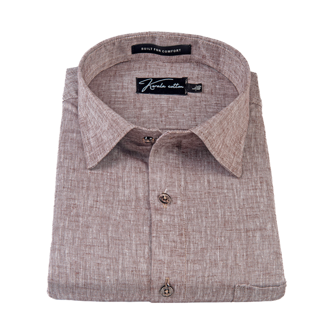100% Linen Prime Light Marrun Colour Shirts For Men