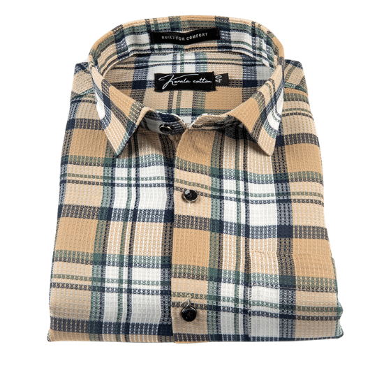 Checks Fone with White Blue mix Cotton Shirts