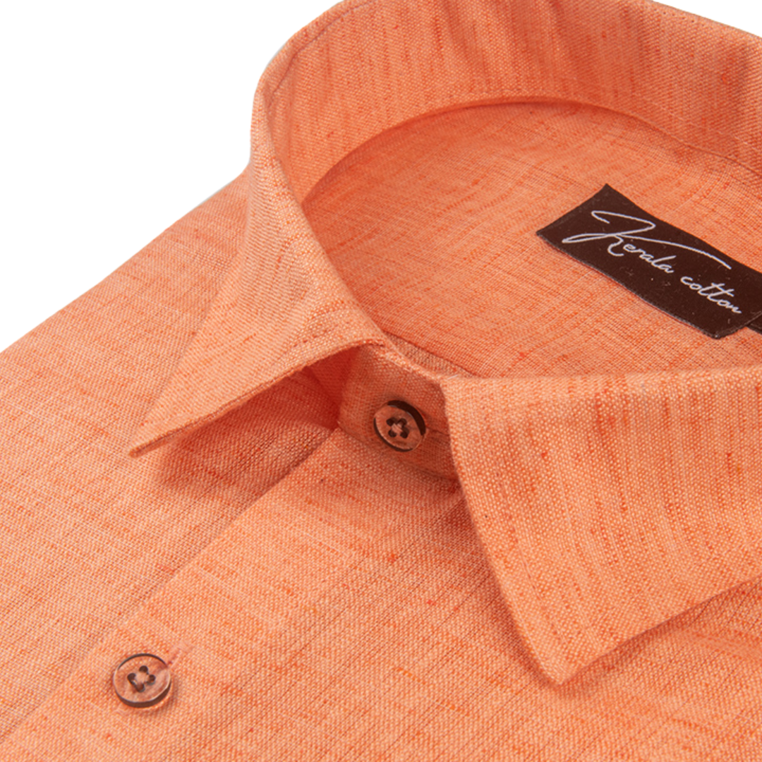 Bright Orange Colour Dual Tone Cotton Shirts for Men