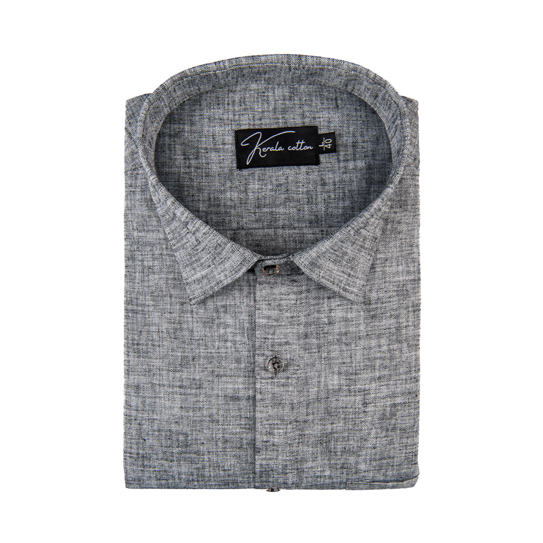 Gray Colour Dual Tone Cotton Shirts for Men