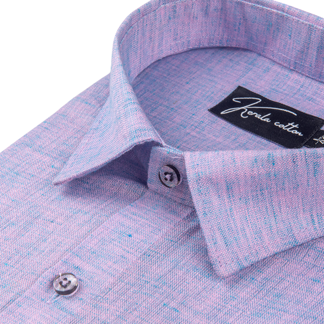 Lavender Colour Dual Tone Cotton Shirts for Men