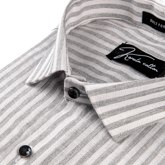 Linen White with Gray Lining Shirts