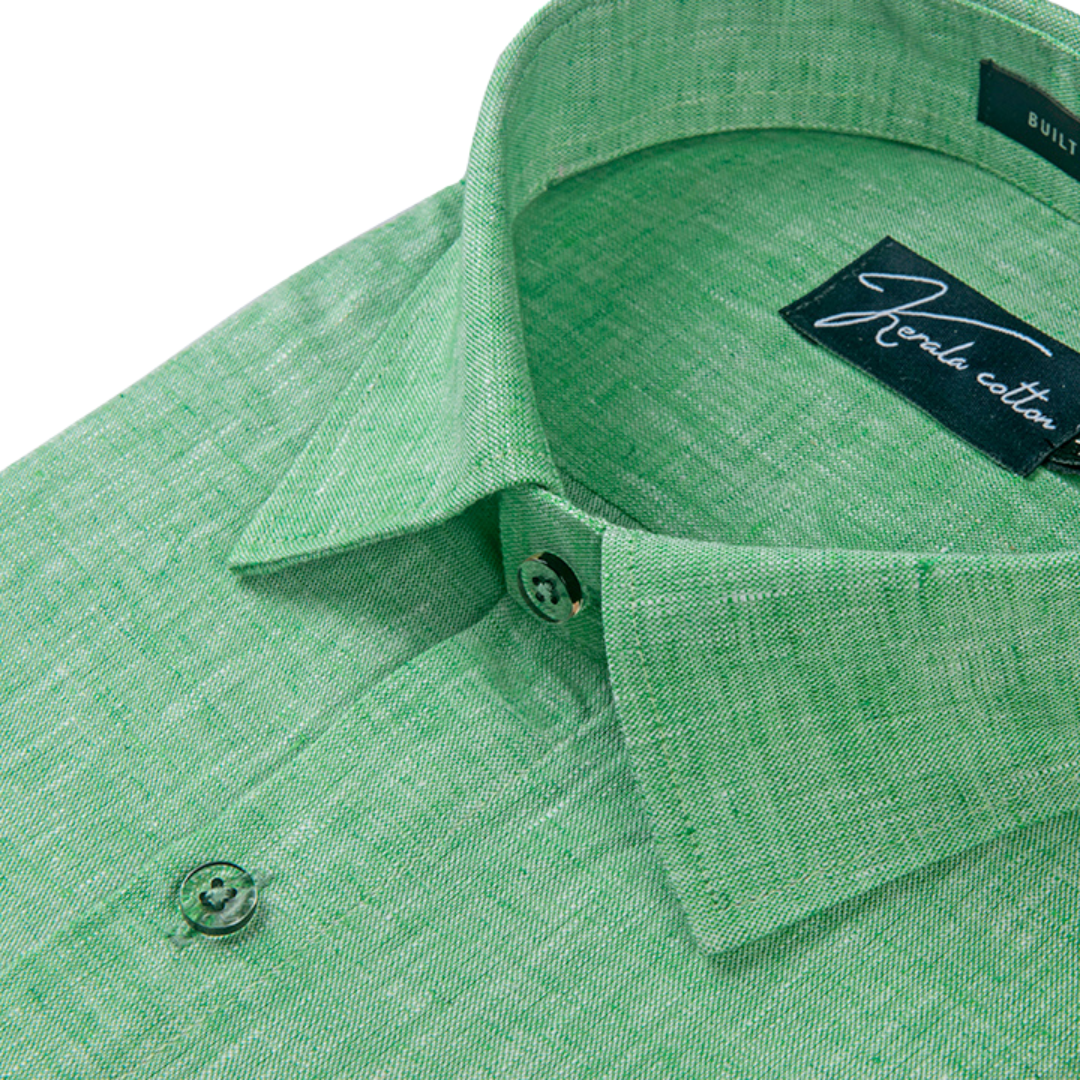 100% Linen Prime Pista Green Shirts For Men