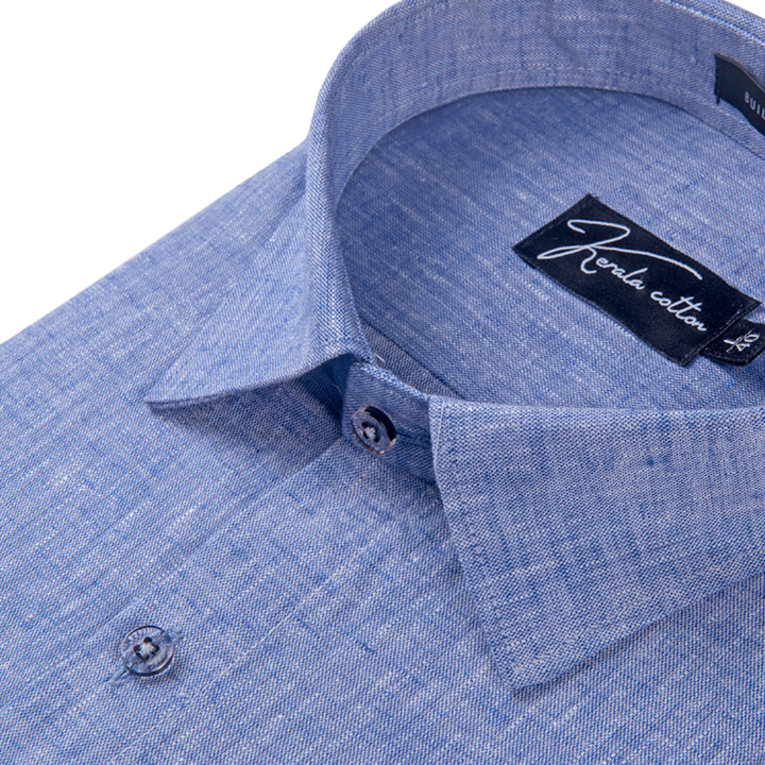 100% Linen Prime Blue Colour Shirts For Men