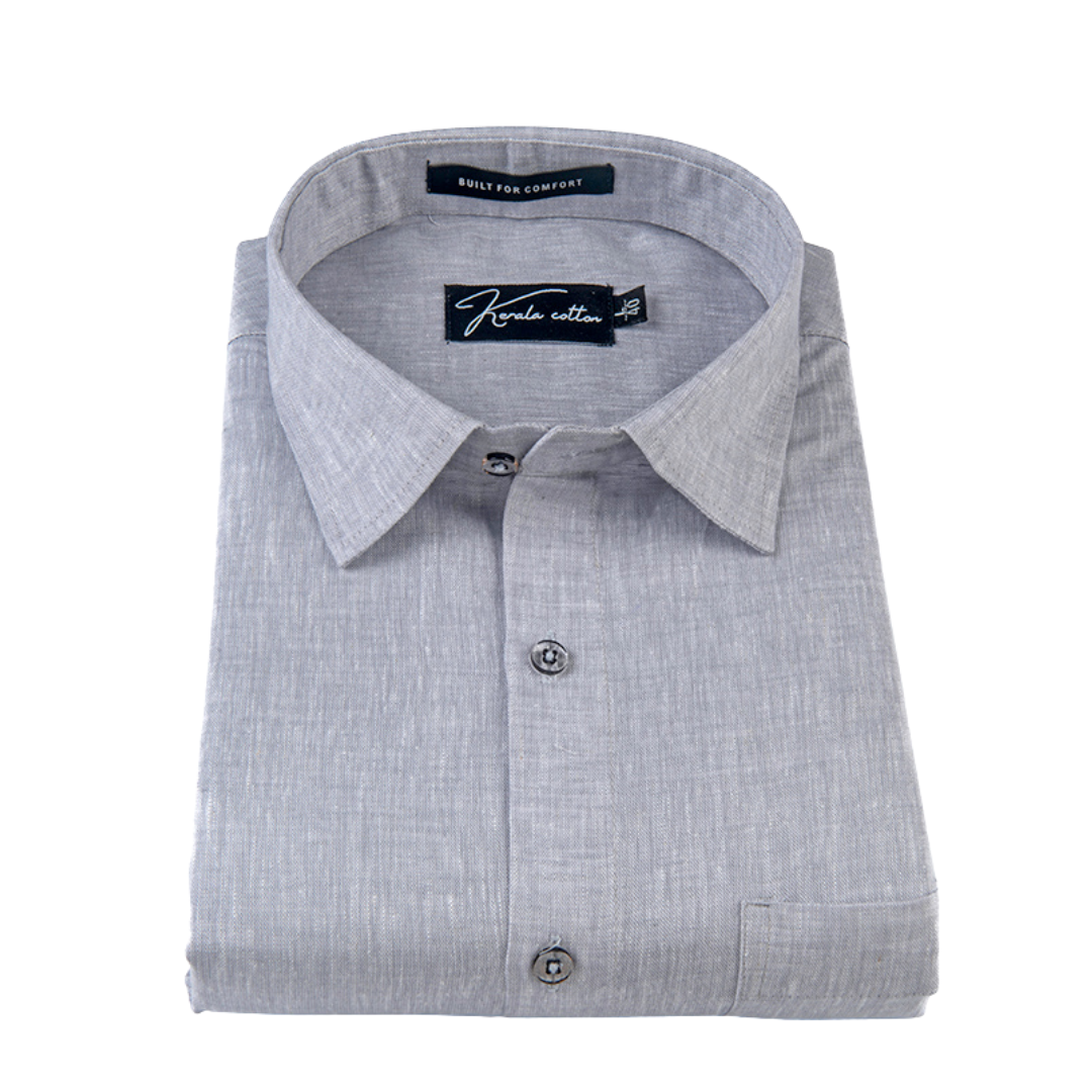 100% Linen Prime Light Grey Colour Shirts For Men