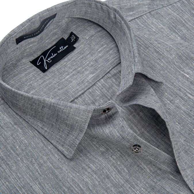 Linen Khadi Dark Grey Colour Shirts For Men