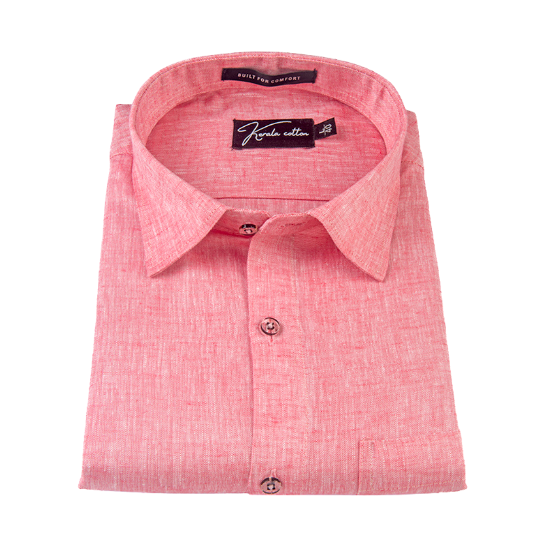 100% Linen Prime Peach Colour Shirts For Men