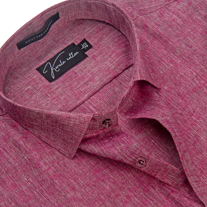 Linen Khadi Wine Colour Shirts For Men