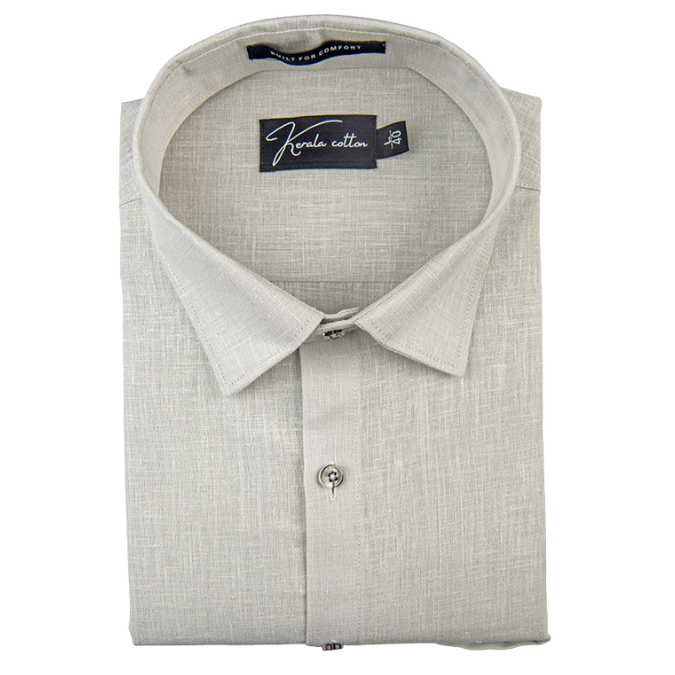 Linen Khadi Cement Colour Shirts For Men