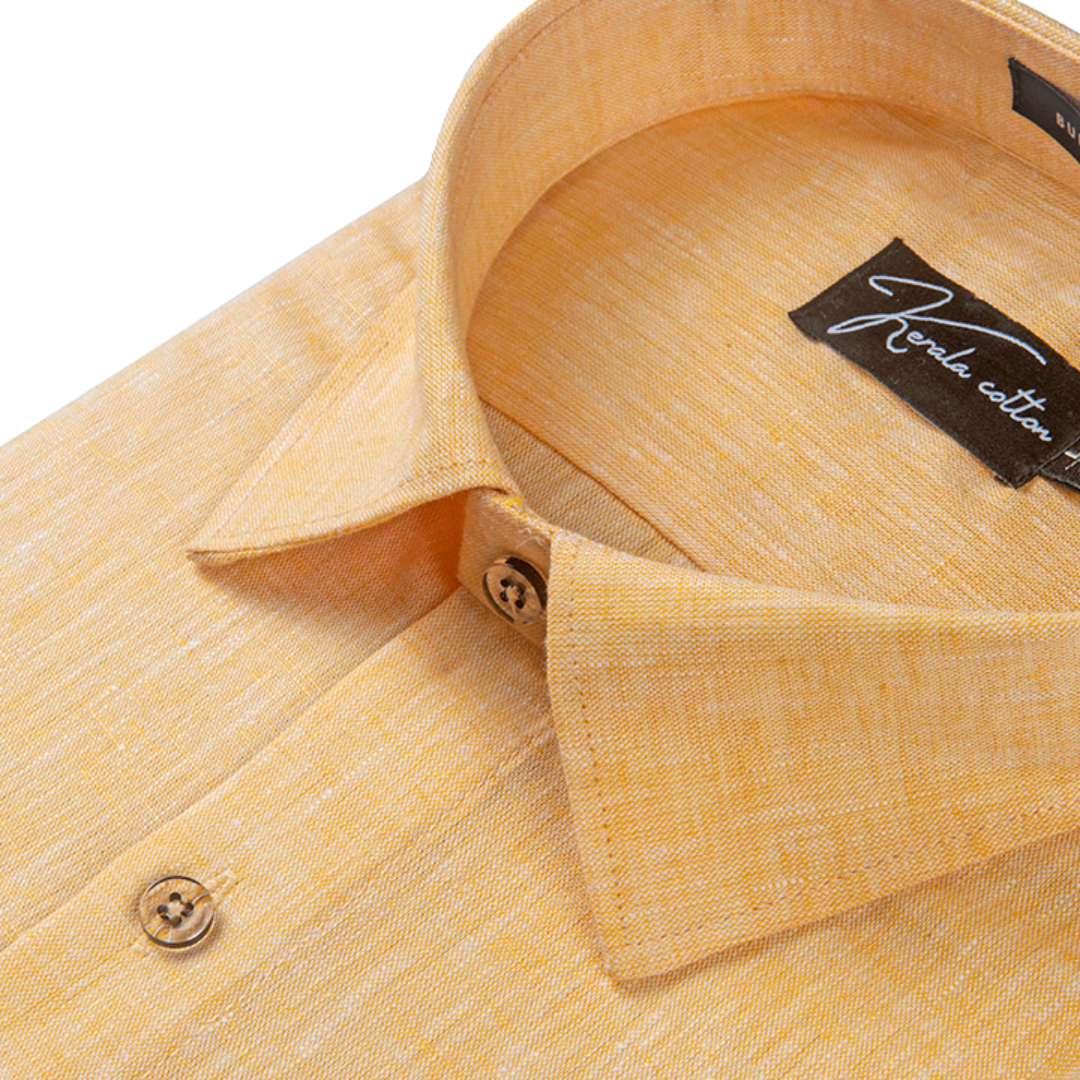 100% Linen Prime Mango Colour Shirts For Men