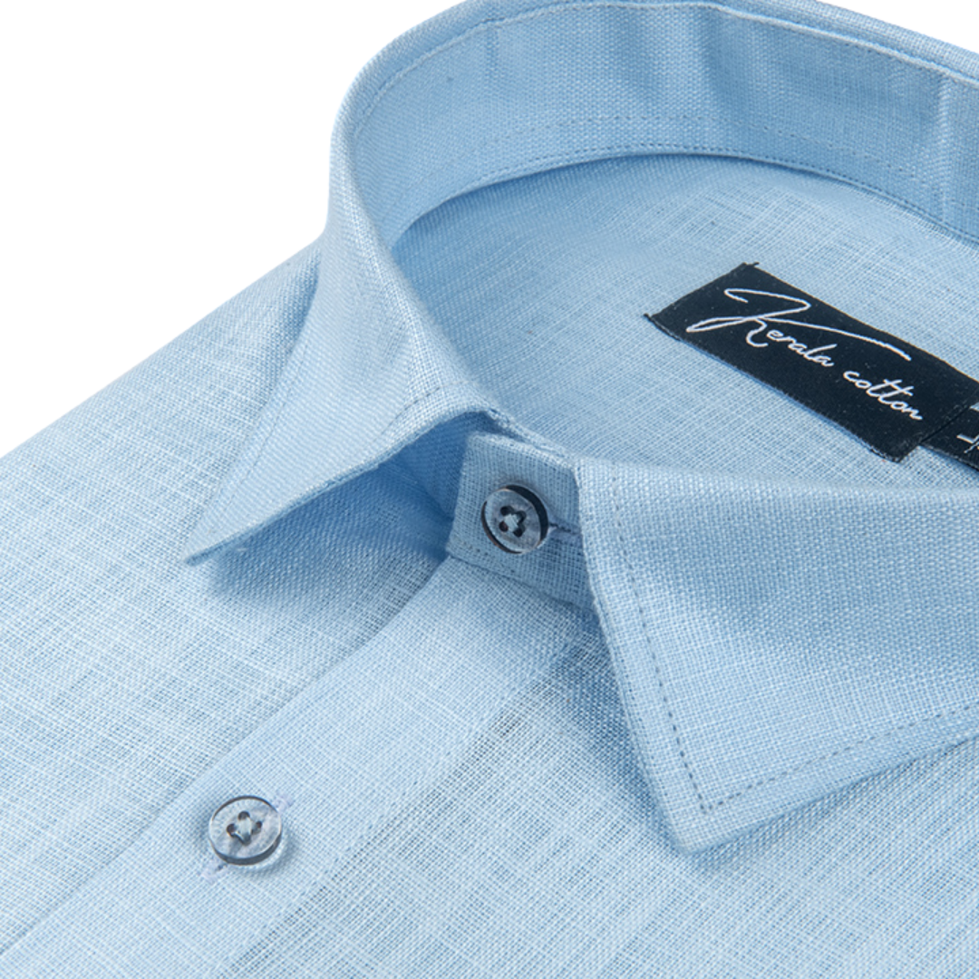 Light Sky Blue Colour Blended Linen Shirts for Men