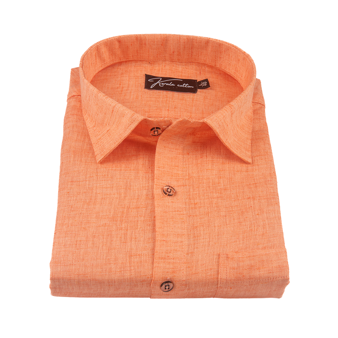 Bright Orange Colour Dual Tone Cotton Shirts for Men