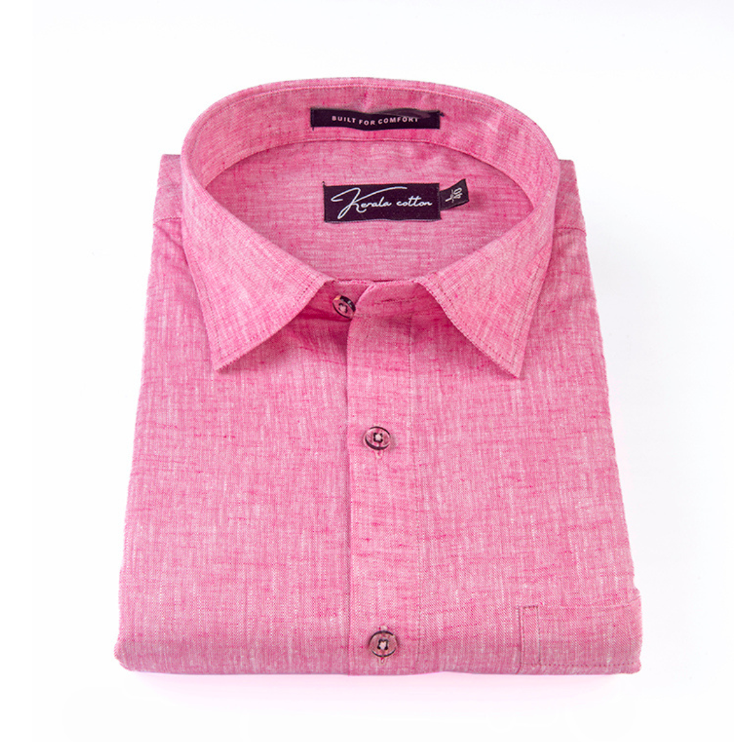 100% Linen Prime Pink Colour Shirts For Men