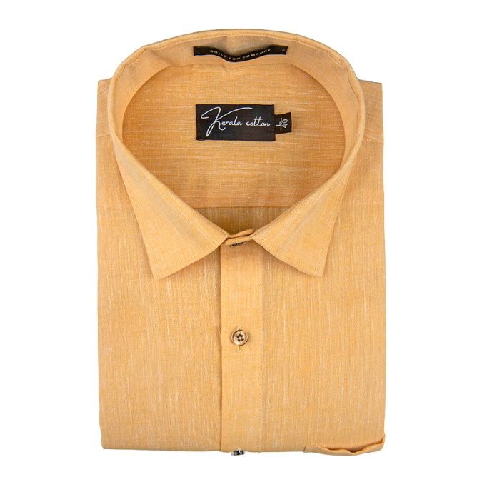 Linen Khadi Yellow Colour Shirts For Men