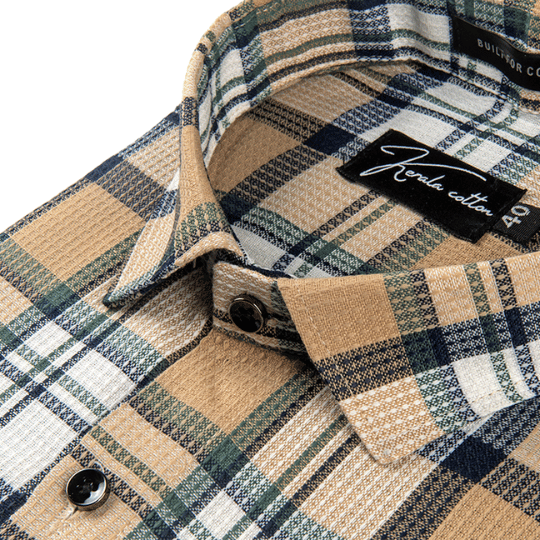 Checks Fone with White Blue mix Cotton Shirts
