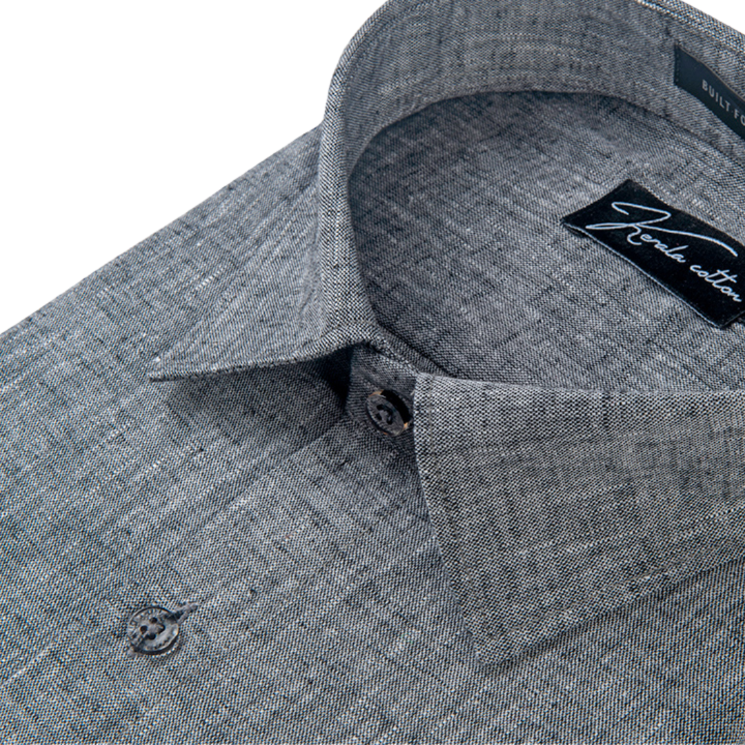 100% Linen Prime Gray Colour Shirts For Men