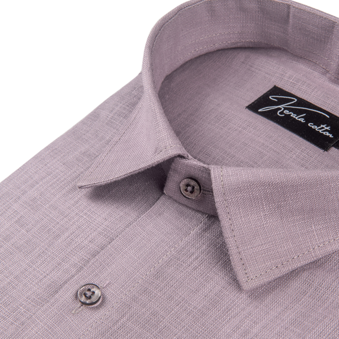 Lavender Colour Blended Linen Shirts for Men