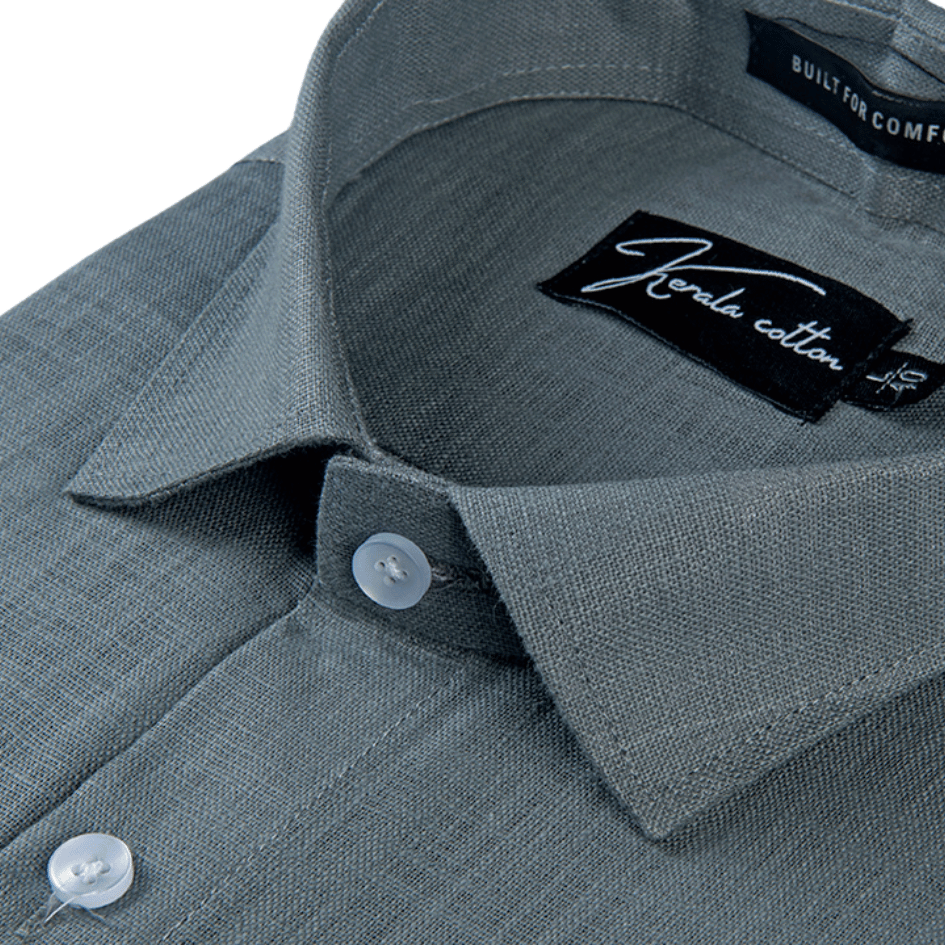 Dark Grey Colour Linen Cotton Shirt for men