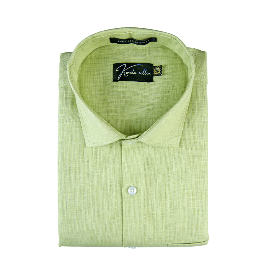Pista Green Colour Linen Cotton shirt for men