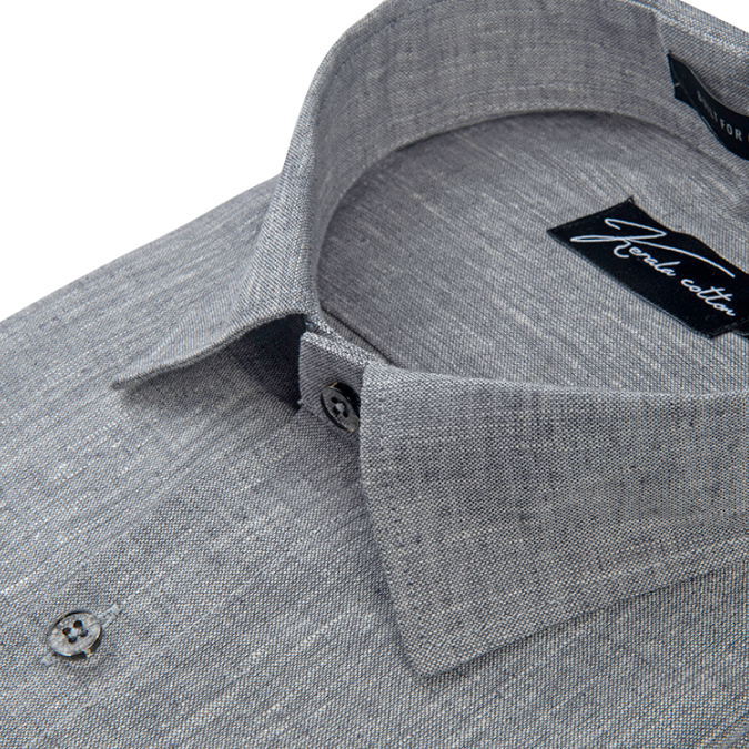 Linen Khadi Dark Grey Colour Shirts For Men