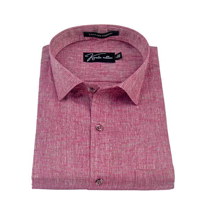 Linen Khadi Wine Colour Shirts For Men