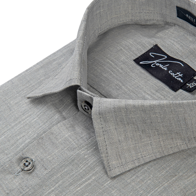 Linen Khadi Light Grey Colour Shirts For Men