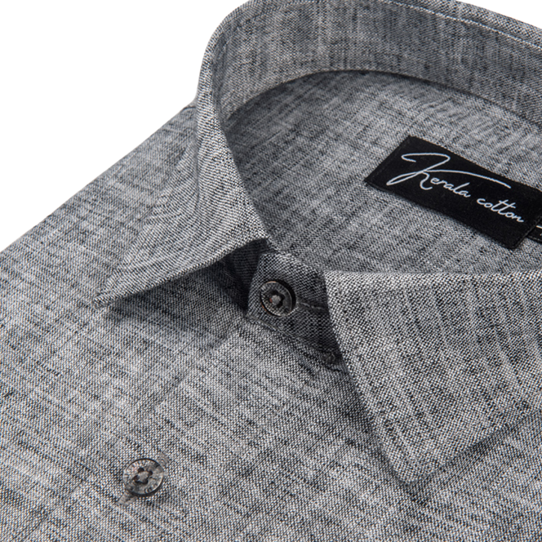 Gray Colour Dual Tone Cotton Shirts for Men