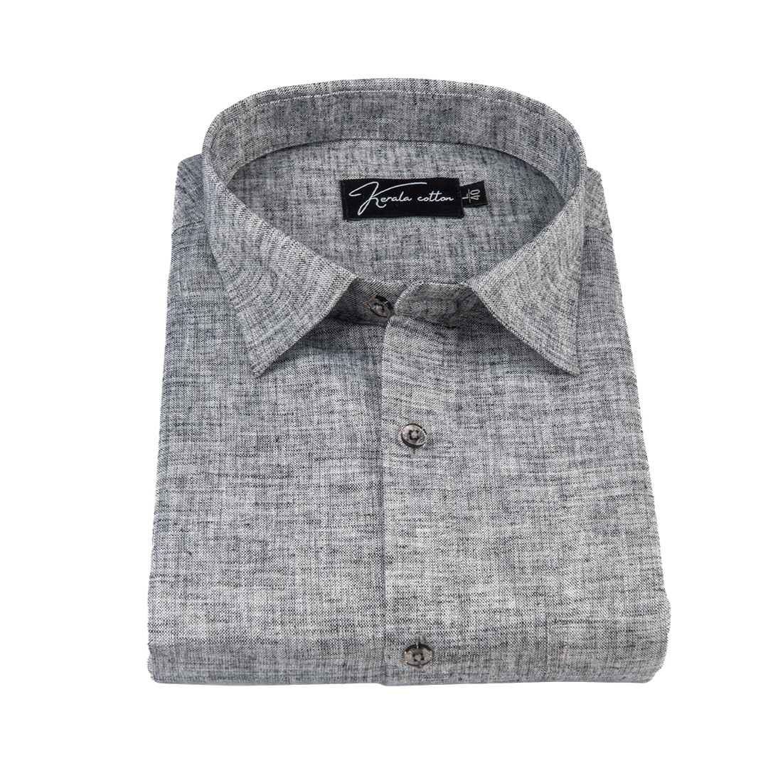 Gray Colour Dual Tone Cotton Shirts for Men