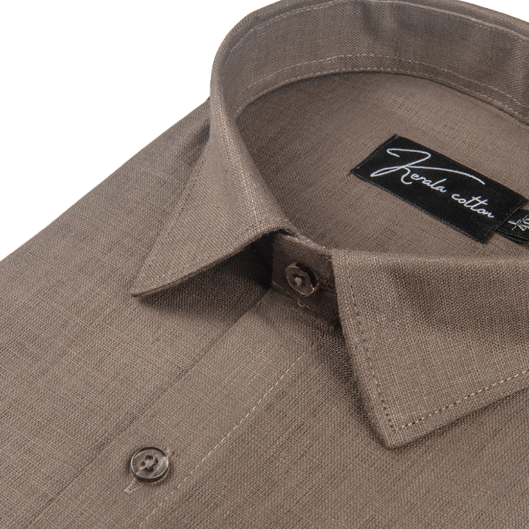 Brown Colour Blended Linen Shirts for Men