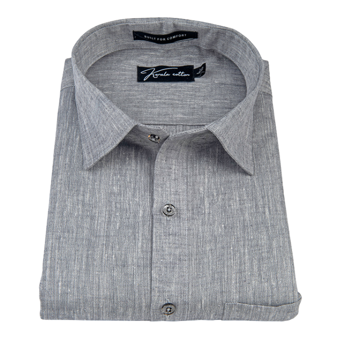 Linen Khadi Dark Grey Colour Shirts For Men