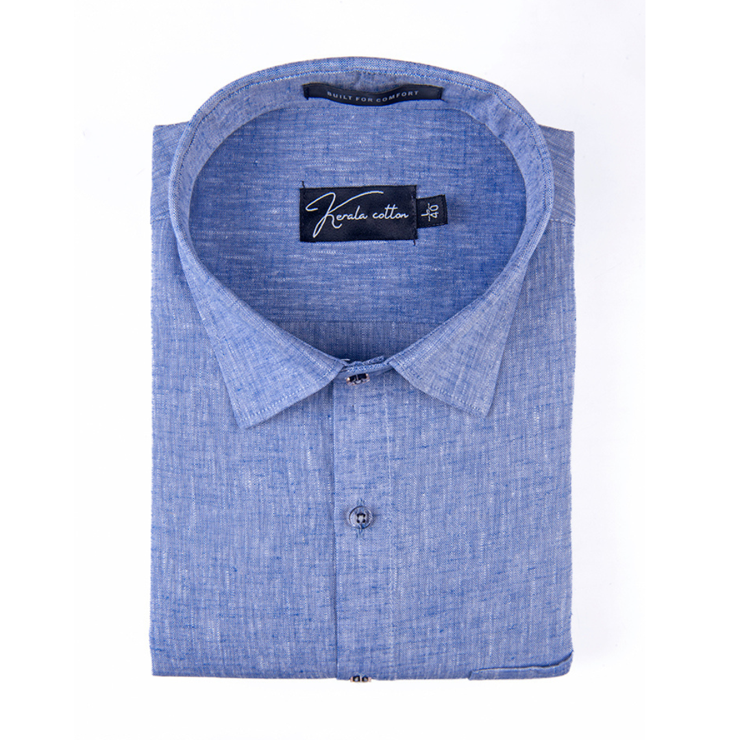 100% Linen Prime Blue Colour Shirts For Men