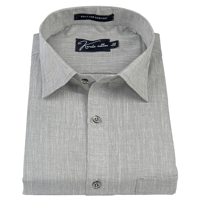 Linen Khadi Light Grey Colour Shirts For Men