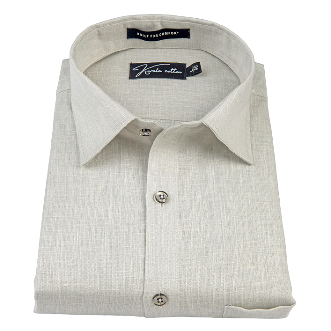 Linen Khadi Cement Colour Shirts For Men