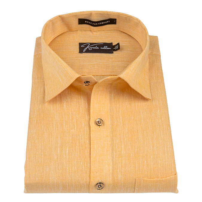 Linen Khadi Yellow Colour Shirts For Men