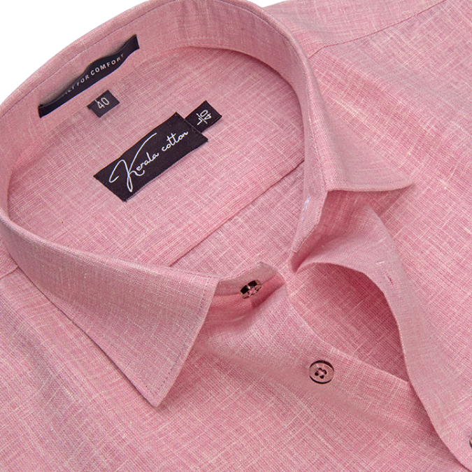 Linen Khadi Pink Colour Shirts For Men