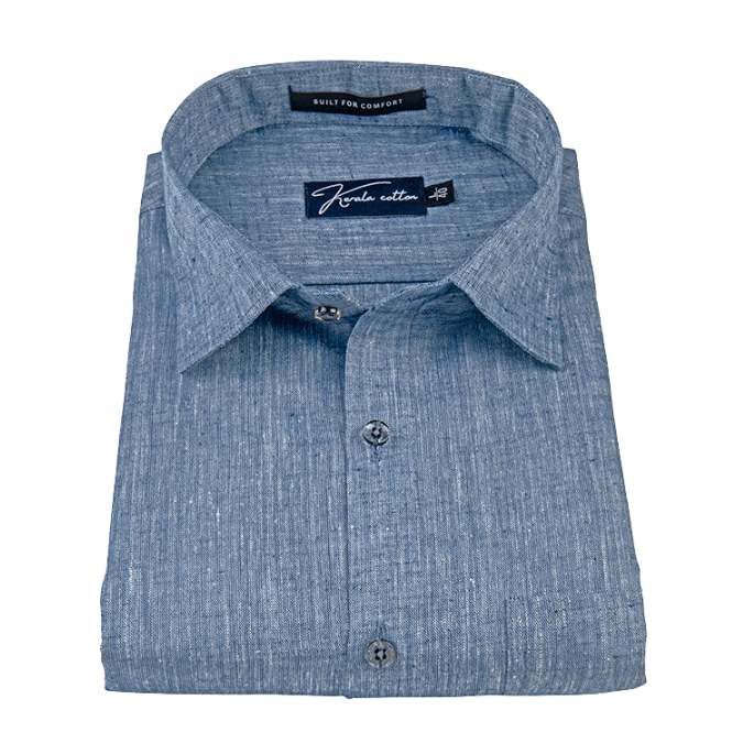 Linen Khadi Blue Colour Shirts For Men