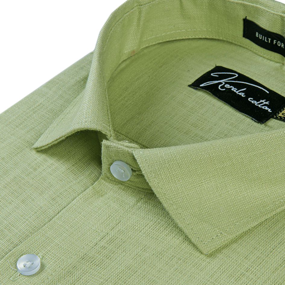 Pista Green Colour Linen Cotton shirt for men