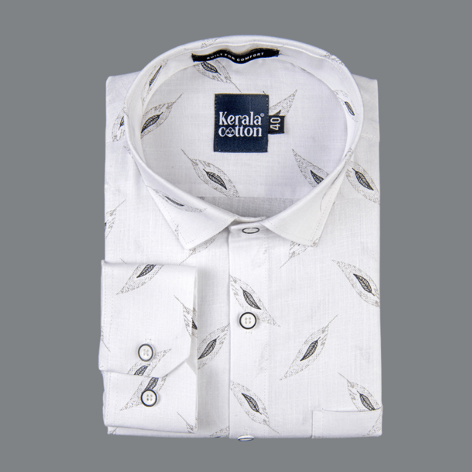 Turkey Linen White With Large Black Blend Print