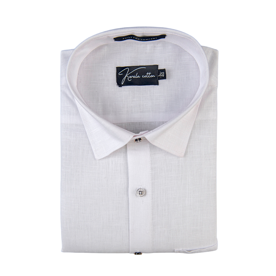 100% Linen Prime White Colour Shirts For Men