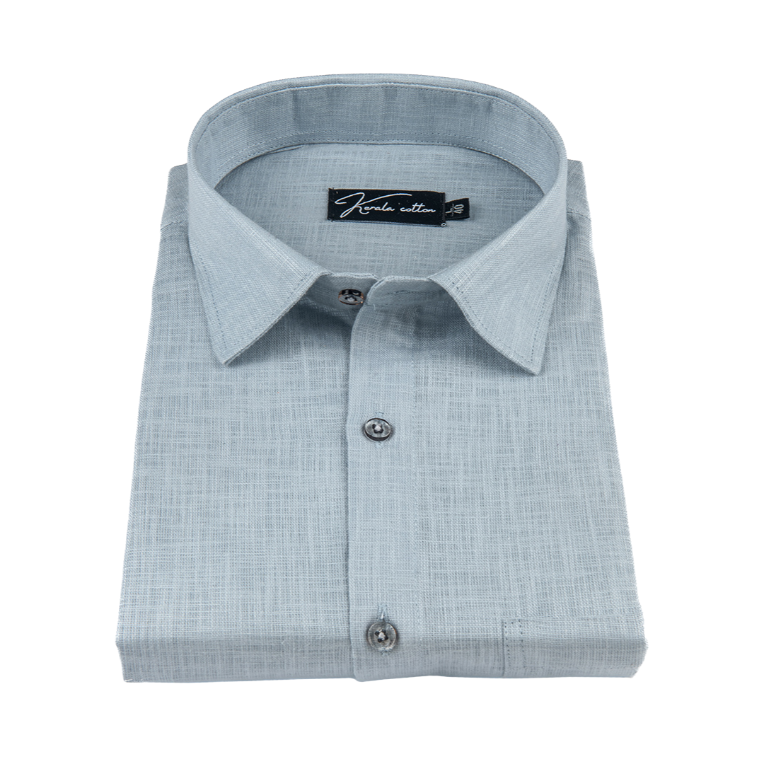 Ice Blue Colour Blended Linen Shirts for Men