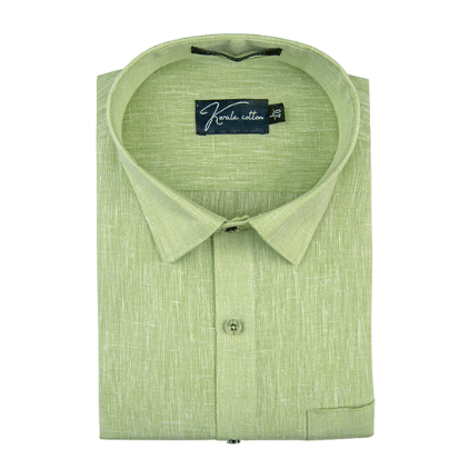 Linen Khadi Pista Green Colour Shirts For Men