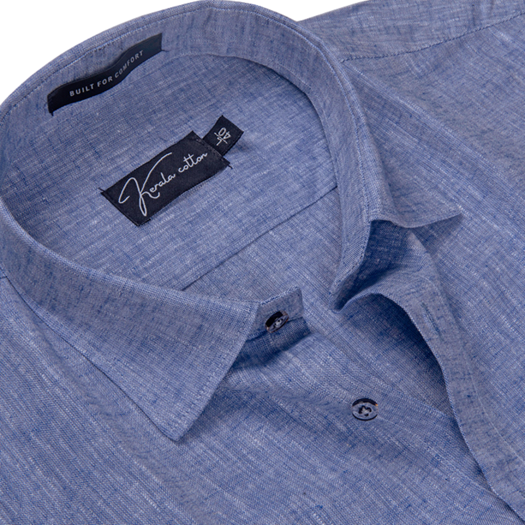100% Linen Prime Blue Colour Shirts For Men