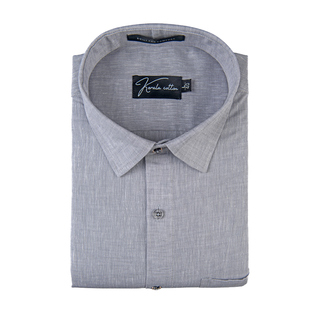 100% Linen Prime Light Grey Colour Shirts For Men