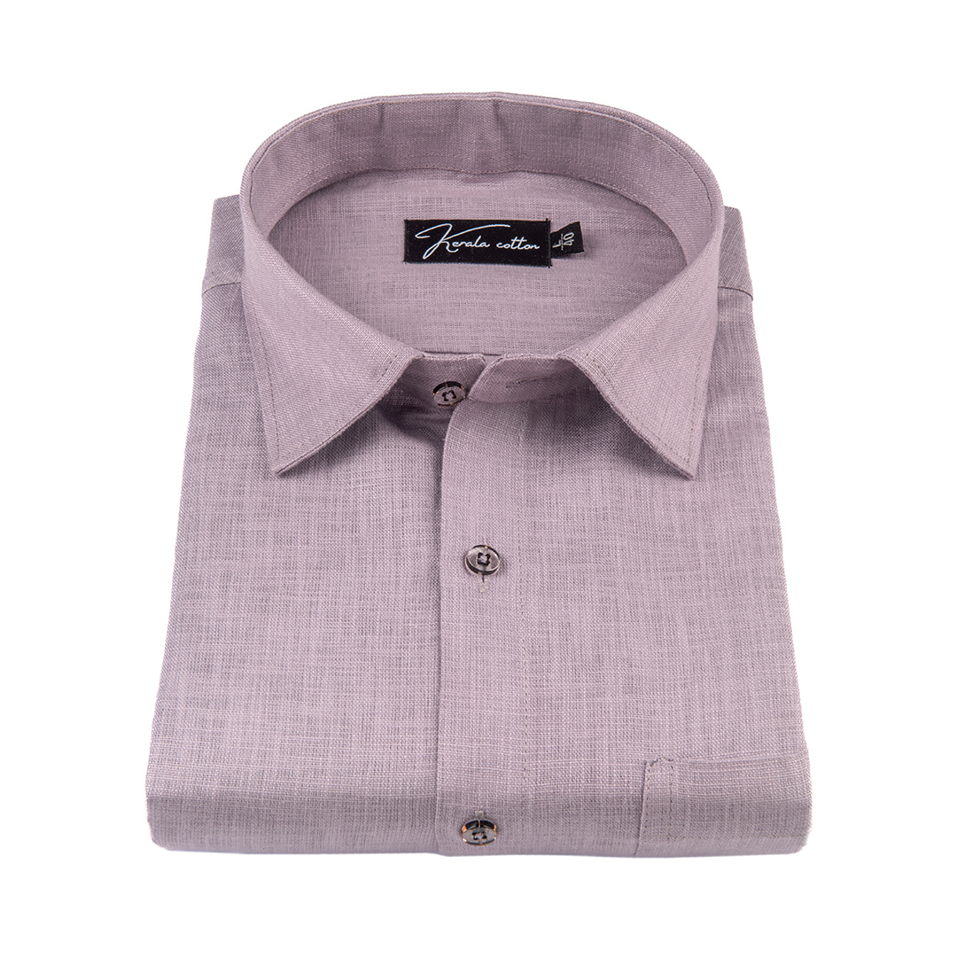 Lavender Colour Blended Linen Shirts for Men