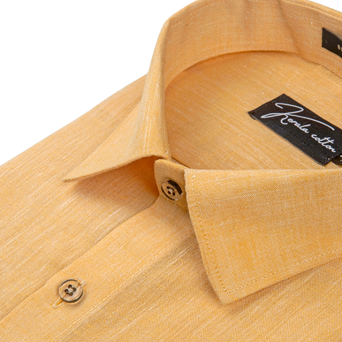 Linen Khadi Yellow Colour Shirts For Men