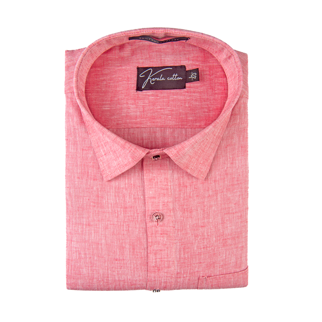 100% Linen Prime Peach Colour Shirts For Men