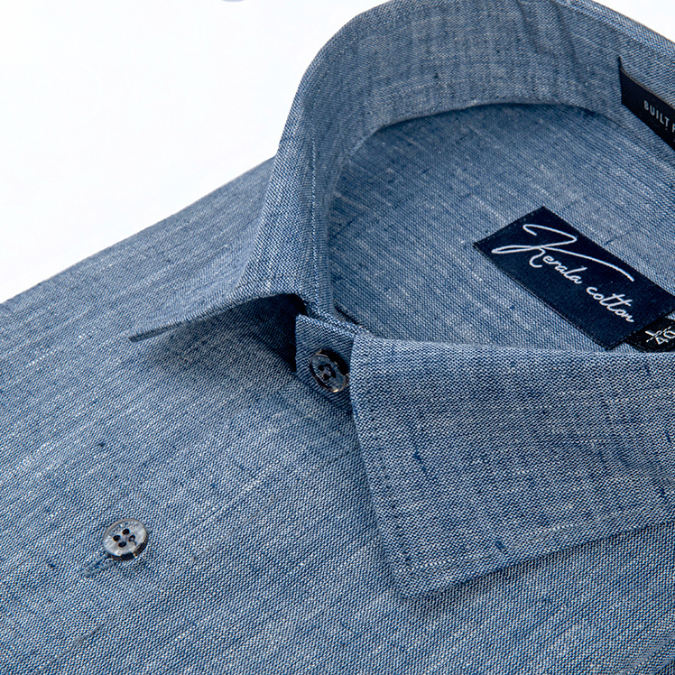 Linen Khadi Blue Colour Shirts For Men