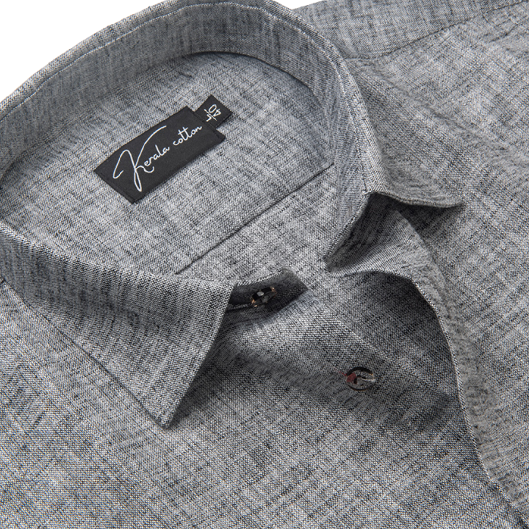 Gray Colour Dual Tone Cotton Shirts for Men