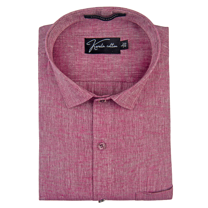 Linen Khadi Wine Colour Shirts For Men