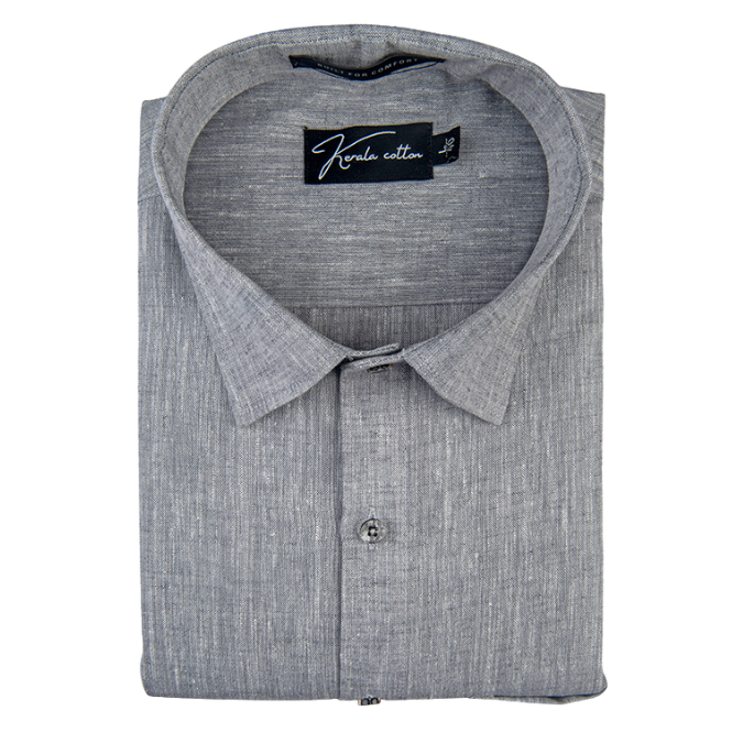 Linen Khadi Dark Grey Colour Shirts For Men